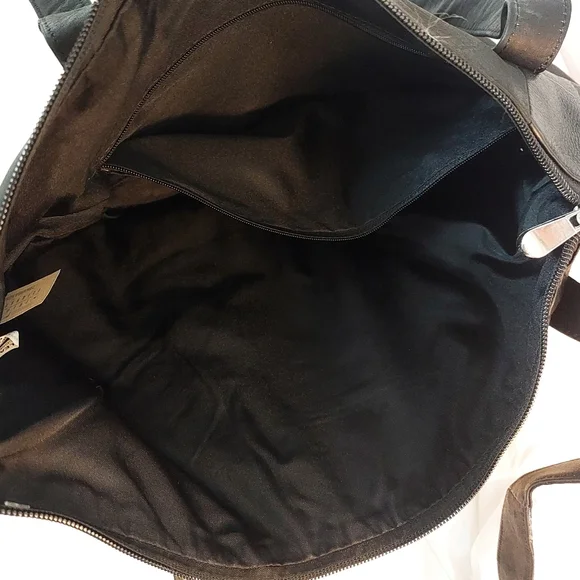 Womens 100% LEATHER MLB Houston Astros Large Black Leather Tote Bag NWT - Picture 7 of 7